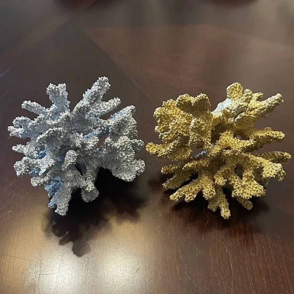 Pier 1 Ceramic Gold & Silver Coral Decorative Accents